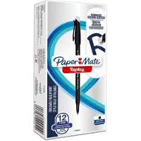 Papermate Replay, Klipsi, Kuulakärkikynä, Musta, 12 kpl, Keskikokoinen (2109251)