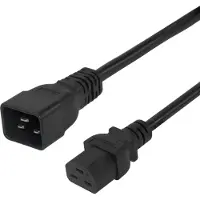 Deltaco – Power cable IEC C20 - IEC C21 Hightemp, black, 2m (1902011)