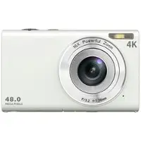 Mtp Products DC402-AF 4K Lapset 48MP Digitaalinen kamera Automaattitarkennus 16X Digitaalinen zoom Vloggaava kamera teini-ikäisille - Valkoinen