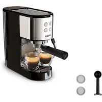 Krups Virtuoso Essential XP4418 espressokeitin - musta/hopea