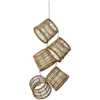 Konstsmide Iso lampunvarjostin, luonnonvärinen rottinki. 20x17x15,5 cm. 5 kpl