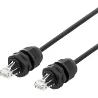 Deltaco – S/FTP Cat6a laitekaapeli, 5m, IP68, PG13.5, musta (SFTP-65AH-WP)