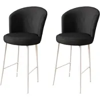 Atelier Del Sofa 2 baarituolin setti Alte, musta/valkoinen