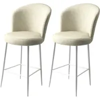 Atelier Del Sofa 2 kpl Fora-baarituoleja, kermanvalkoinen/valkoinen