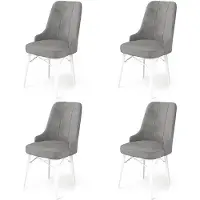 Atelier Del Sofa 4 tuolin setti Pare, harmaa/valkoinen