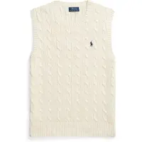 Ralph Lauren Cable-Knit Cotton Sweater Vest - Cream - XL