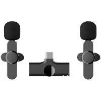 Lippa Langaton lavalier-mikrofoni - USB-C - 2 Kpl. - Musta