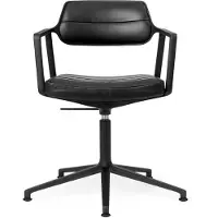 Vipp 453+ Työtuoli Alumiini / Black Leather - Toimistotuolit Nahka Musta - 453+04G04