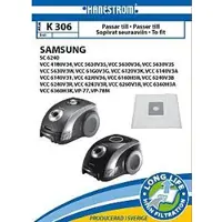Hanestroem – Vacuum cleaner bags K306 fits: SAMSUNG VCC 4180V34, VCC 53630V3W
