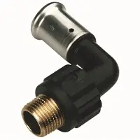 HENCO INDUSTRIES NV bent 90° male iron adapter 63 mm x 2