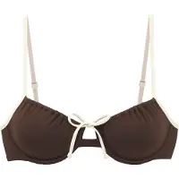 Copenhagen Studios Bikinitoppi 'Mix-Kini' tummanruskea / villanvalkoinen
