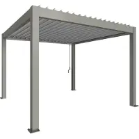 Biohort Pergola storlek 3,5 x 3,5 metallinen quartz harmaa/hopea