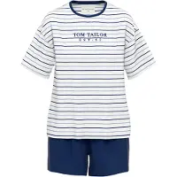 Tom Tailor Pyjamashortsit 'Charlotte' laivastonsininen / safiiri / valkoinen
