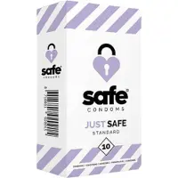 Safe TURVALLINEN KONDOMI SILIKONIPOHJAISELLA VOITELUAINEELLA - STANDARDI - 10 KPL 10 pcs