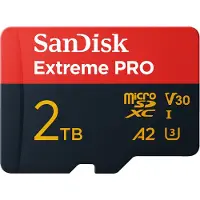SanDisk Extreme Pro 2 Tt MicroSDXC UHS-I U3 V30 A2 -muistikortti + SD-adapteri