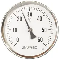 Erik Fćrgemann Lämpömittari Ø63x63 mm, 0-120 C - Ruostesuojattu/haponkestävä versio, Anturi: Ø8 mm taaksepäin, Tarkkuus: Kl 1,0