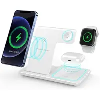 Mtp Products 3-1:ssä Kannettava Langaton Latausasema - Apple Watch, iPhone, AirPods - Valkoinen