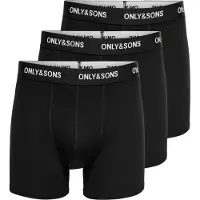 Only & Sons Onsfitz Solid Black Boxer 3Pack3854 Noos - Black - M