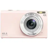 Mtp Products DC402-AF 4K Lapset 48MP Digitaalinen kamera automaattitarkennus 16X digitaalinen zoom Vloggaava kamera teini-ikäisille - vaaleanpunainen väri