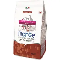 Monge Dry Dog Natural Superpremium Spec. Line Extra Small Adult kuivaruoka erittäin pienten rotujen koirille karitsalla, 2,5 kg