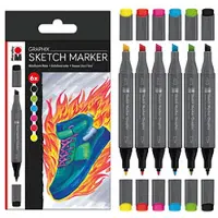 Taidepiste Marabu Graphix Sketch Marker 6 tussia