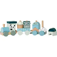 Eichhorn Wooden Block Train Panda 16 pieces.