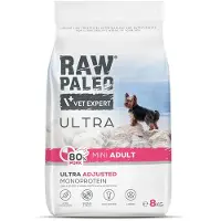 Raw Paleo Vet Expert Ultra Adult Mini Pork kuivaruoka pienten rotujen koirille, 8 kg
