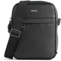 BOSS for man. 50483566 Zair black leather zip bag (OSFA), Casual