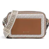 Michael Kors for woman. 32R5G5VC9B Beige monogrammed shoulder bag (OSFA), Brown, Casual, Polyester