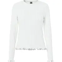 Pieces Pcmarie Ls O-Neck Poin Top Jrs Noos Bc - White - XL
