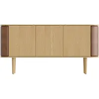 UMAGE Treasures 3-ovinen kaappi tammi/Brown faux leather