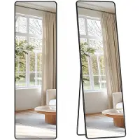 Songmics Duze lustro stojace 150 x 40 cm atramentowo czarne czarne