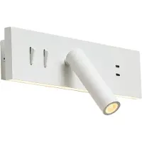QAZQA Moderni valkoinen säädettävä seinävalaisin USB-C:llä sis. LED - Modric