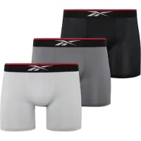 Reebok Bokserishortsit 'GLYNN' harmaa / vaaleanharmaa / punainen / musta