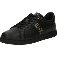 Emporio Armani for man. 7X000332_AF10848 Classic Leather Sneakers black (45 1/3), Flat, Laces, Casual
