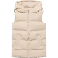 Mango Long Hooded Waistcoat - Cream - 11-12