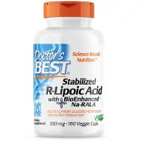 Doctors Best , Stabiloitu R-Lipoiinihappo, 100 mg, 180 Kasvissyöjä Pillereitä