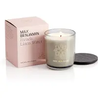 Max Benjamin French Linen Water -luksuskynttilä kannella 210 g