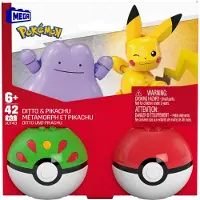 Pokemon MEGA - Poké Ball 2-Pack Building - Pikachu & Ditto (JCT43)