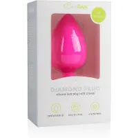EasyToys Diamond - valkoinen kivinen anustappi (iso, pinkki)
