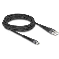 DeLOCK 81123, 3 m, USB A, USB C, USB 2.0, 0,48 Gbit/s, Musta