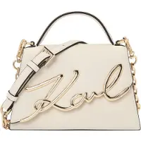 Karl Lagerfeld Signature 2.0 Käsilaukku Nahka 21.5 cm Valkoinen