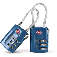 Go Travel Combi Cable Twin Padlocks TSA Blueberry Matkaturvallisuus OneSize