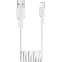 Puro 10W USB-A - USB-C 1m spiral cable - white