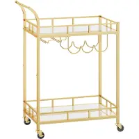Vasagle Keittiön hylly 38x66x90cm, kullanvärinen