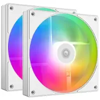 ID-Cooling AS-140-ARGB-W (2-pack) - Kotelotuuletin - 140mm - Valkoinen, RGB-valolla - 25 dBA