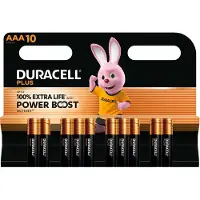Duracell Plus, Kertakäyttöinen akku, AAA, Alkali, 10 kpl, 164 mm, 11 mm (176829)