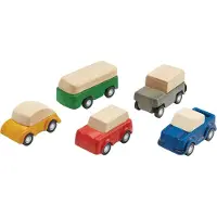 Plantoys Puinen autokokonaisuus Planworld - - 5 erilaista ajoneuvoa - alkaen 3-vuotiaille