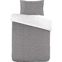 Kayoom vuodevaatesetti Florence 125-FR, 220x240, 3 osaa, harmaa/valkoinen