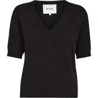 Minus Milla V-Hals Strik T-Shirt - Black - L